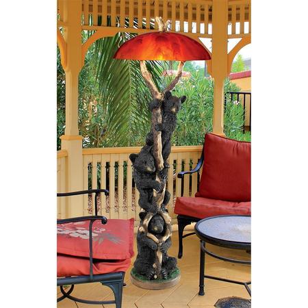 DESIGN TOSCANO Setting Sun Black Bear Sculptural Floor Lamp KY79362